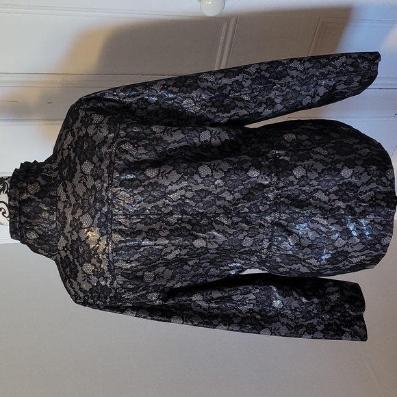 Chaus Roman Holiday vintage lace rain jacket waterproof size L - Picture 6 of 14